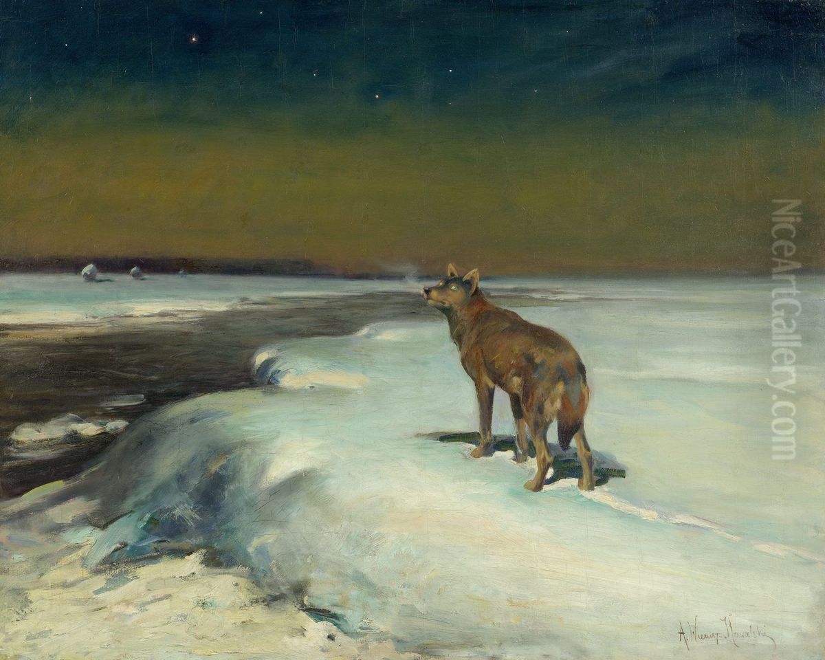 In February Oil Painting by Alfred Wierusz-Kowalski