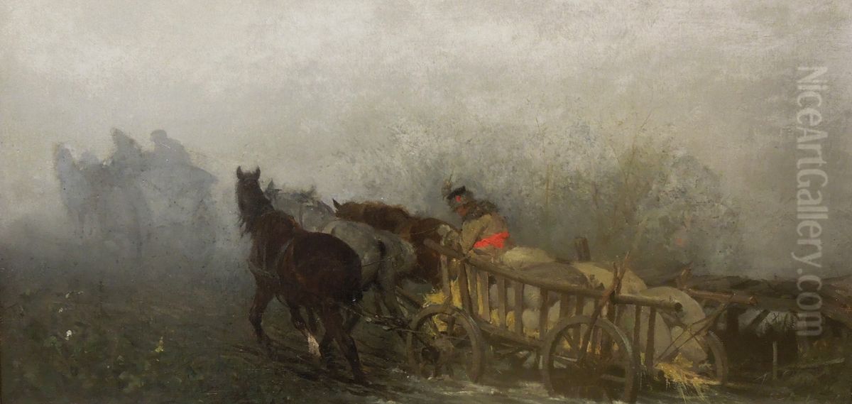 The Fog Oil Painting by Alfred Wierusz-Kowalski