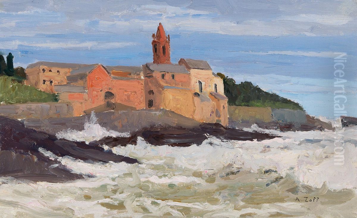 San Giuliano in Genoa Oil Painting by Alfred Zoff