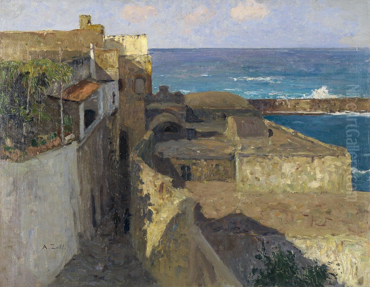 Enge Gasse in Forio. Oil Painting by Alfred Zoff