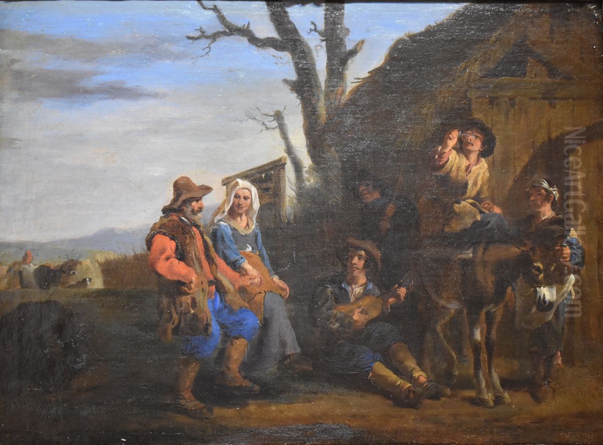 Danse de paysans Oil Painting by Karel Dujardin