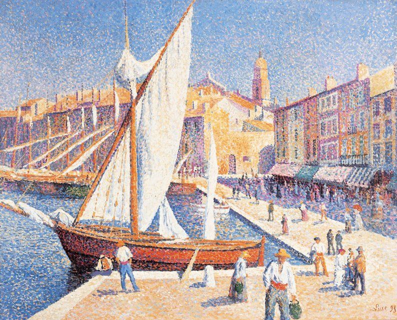 Le Port de Saint Tropez Oil Painting by Maximilien Luce