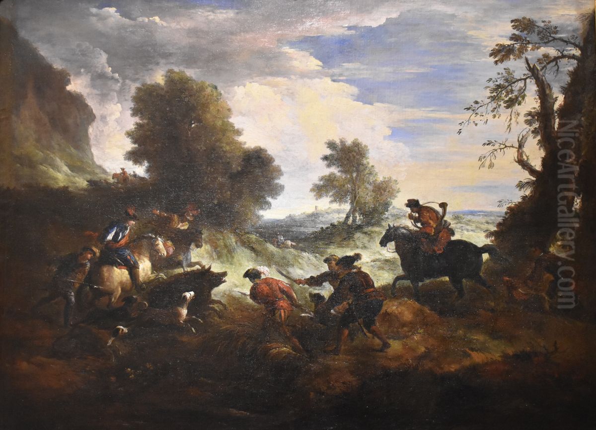 La Chasse au sanglier Oil Painting by Joseph Parrocel