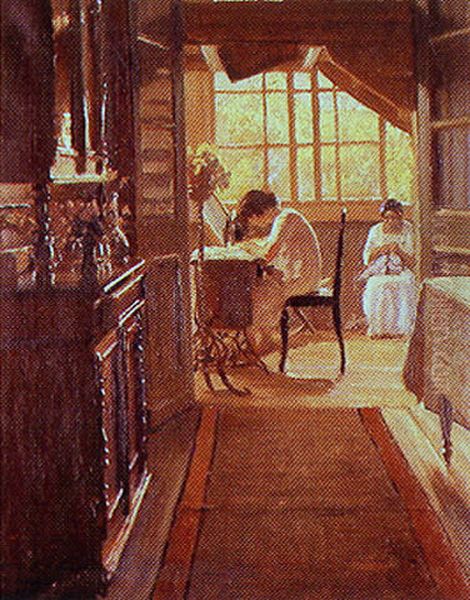 Working life Oil Painting by Alfredo Andersen