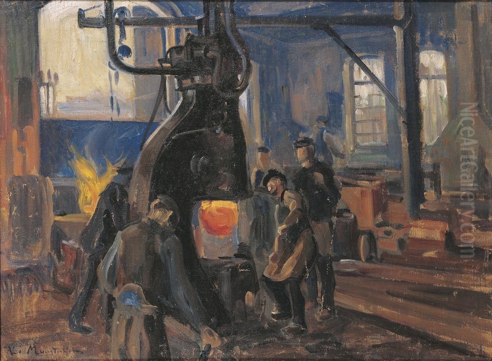 Foundry Oil Painting by Ali Munsterhjelm