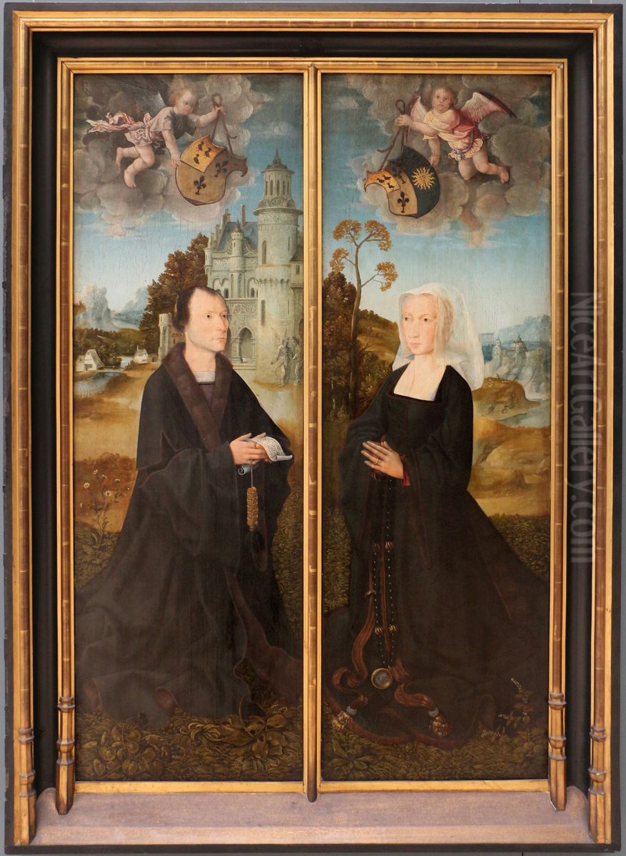Portraits of Francois Colibrant and Lysbeth Biers Oil Painting by Goswin van der Weyden
