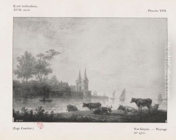 Landscape with animals Oil Painting by Jan van Goyen