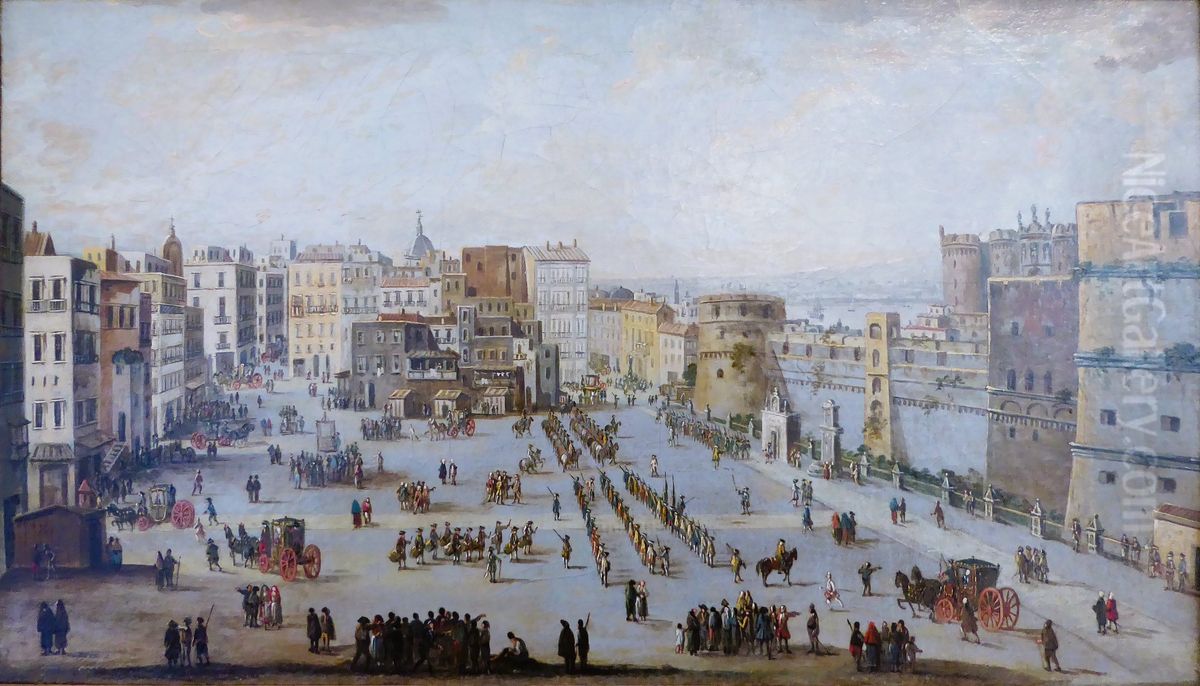 Military parade in Naples Oil Painting by Antonio Joli