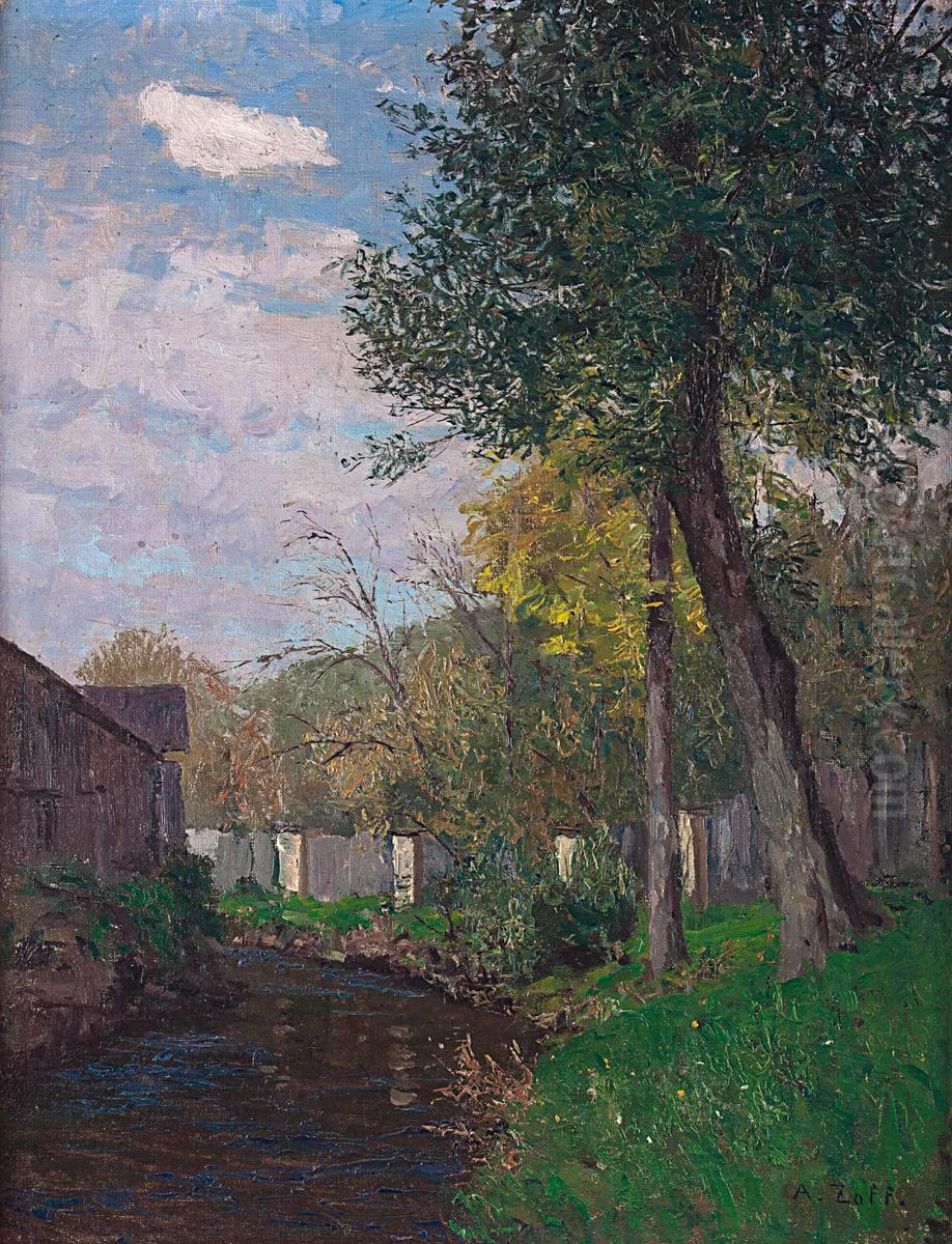 Bachbett im Herbst Oil Painting by Alfred Zoff