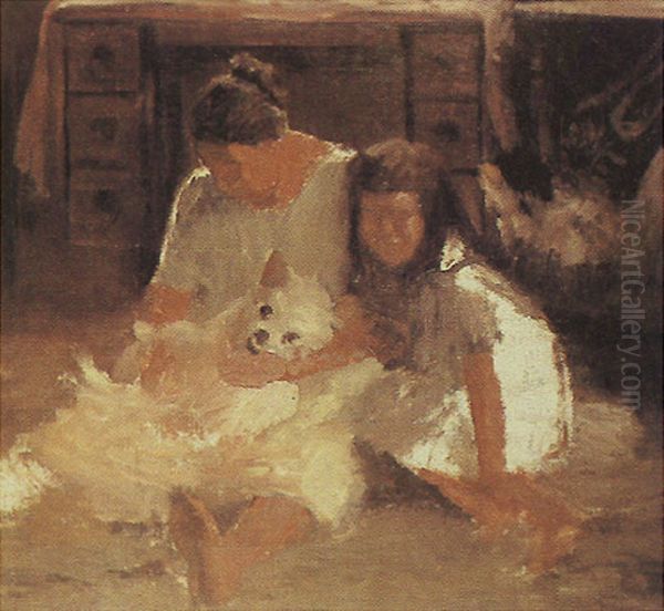 Intimidade I Oil Painting by Alfredo Andersen