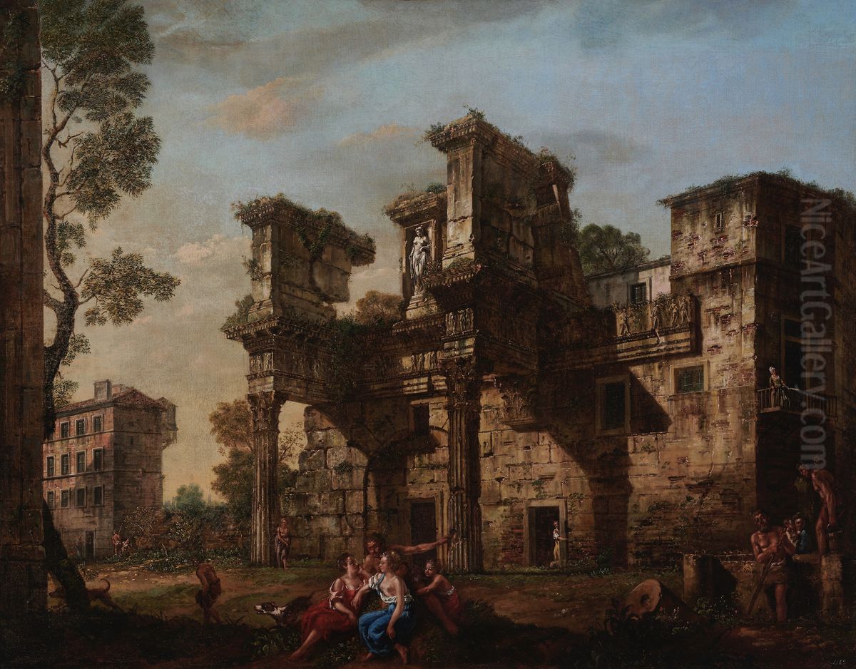 Forum of Nerva in Rome Oil Painting by Lorenzo Bellotto