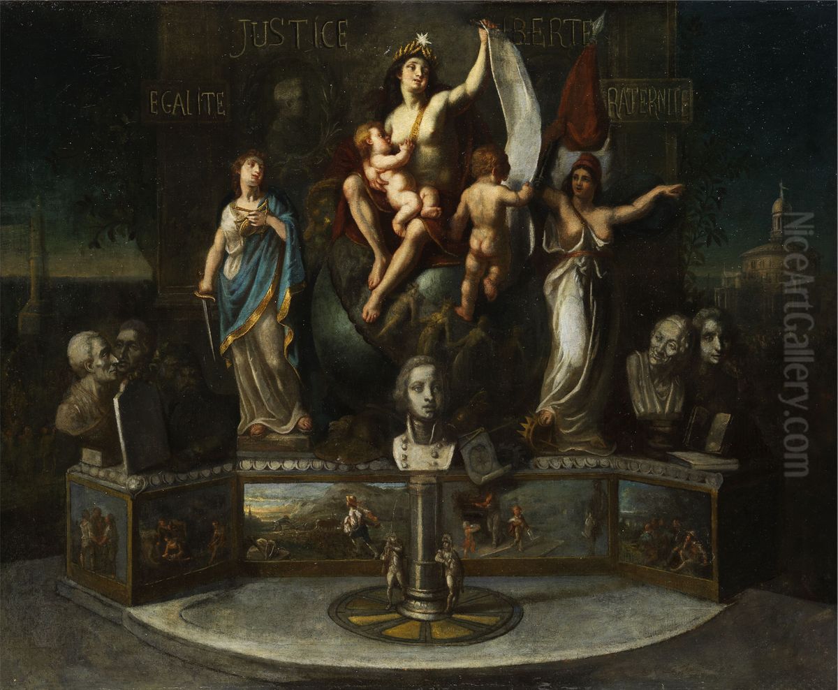 Allegorie auf die Werte der Verfassung nach der Franzosischen Revolution Oil Painting by unknown