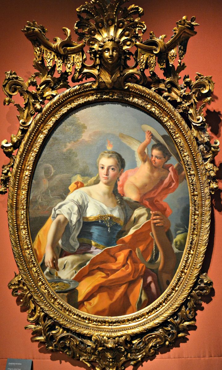 Allegoria della Pieta con le sue opere Oil Painting by Francesco de Mura