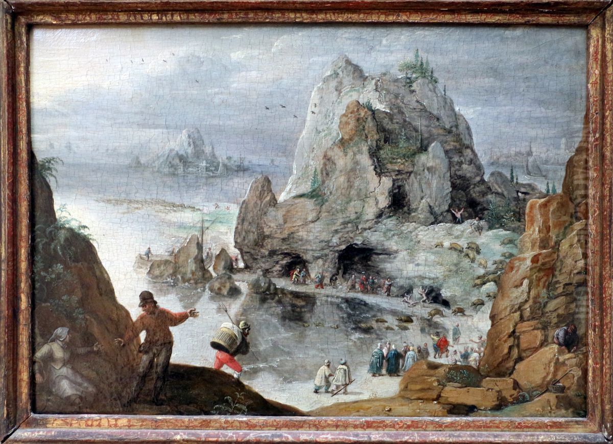 De bezetenen van Gerasa Oil Painting by Lucas van Valckenborch