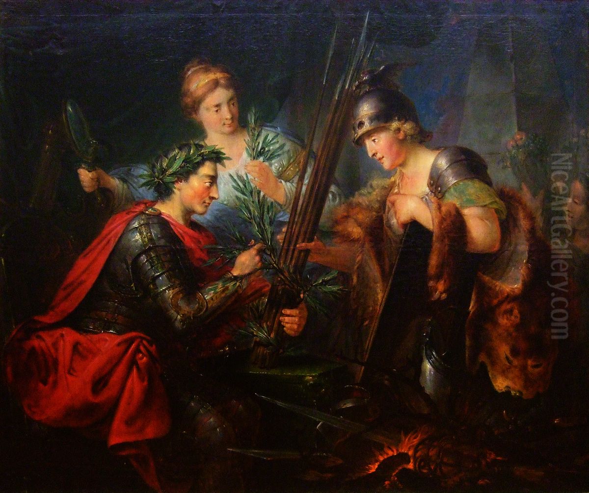 Allegory of Frederick the Great as Founder of the Alliance of German Princes 1785 Oil Painting by Bernhard Rode