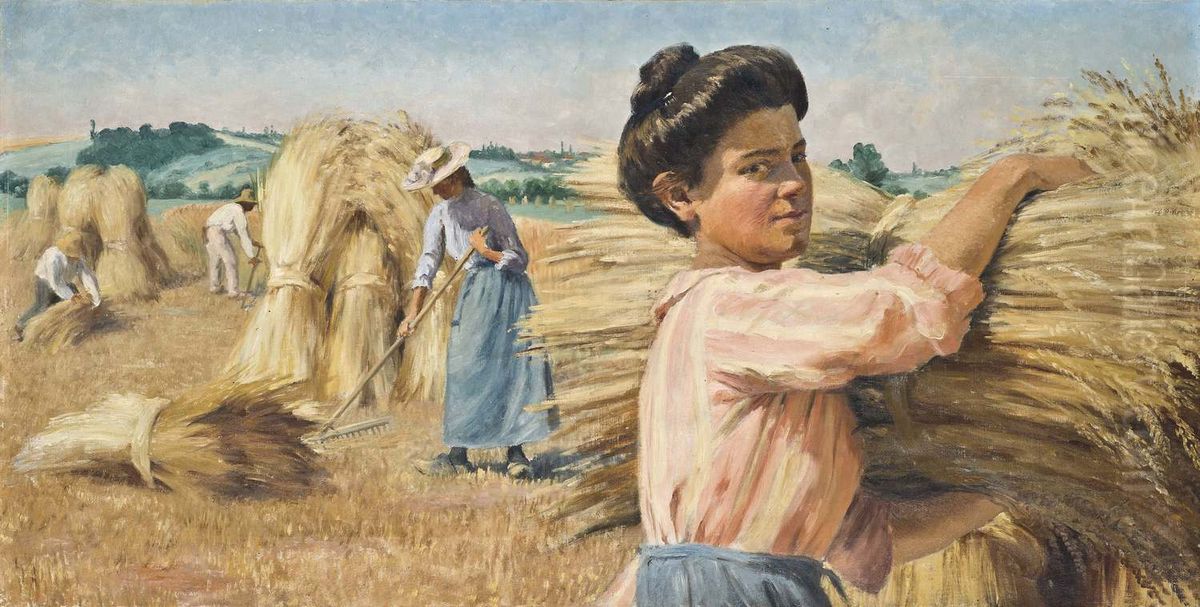 Allegories of the Four Seasons Oil Painting by Georges Marie Julien Girardot