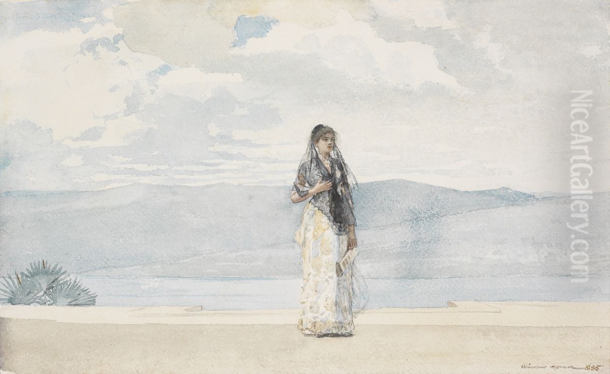 Governor's Wife, Santiago de Cuba Oil Painting by Winslow Homer