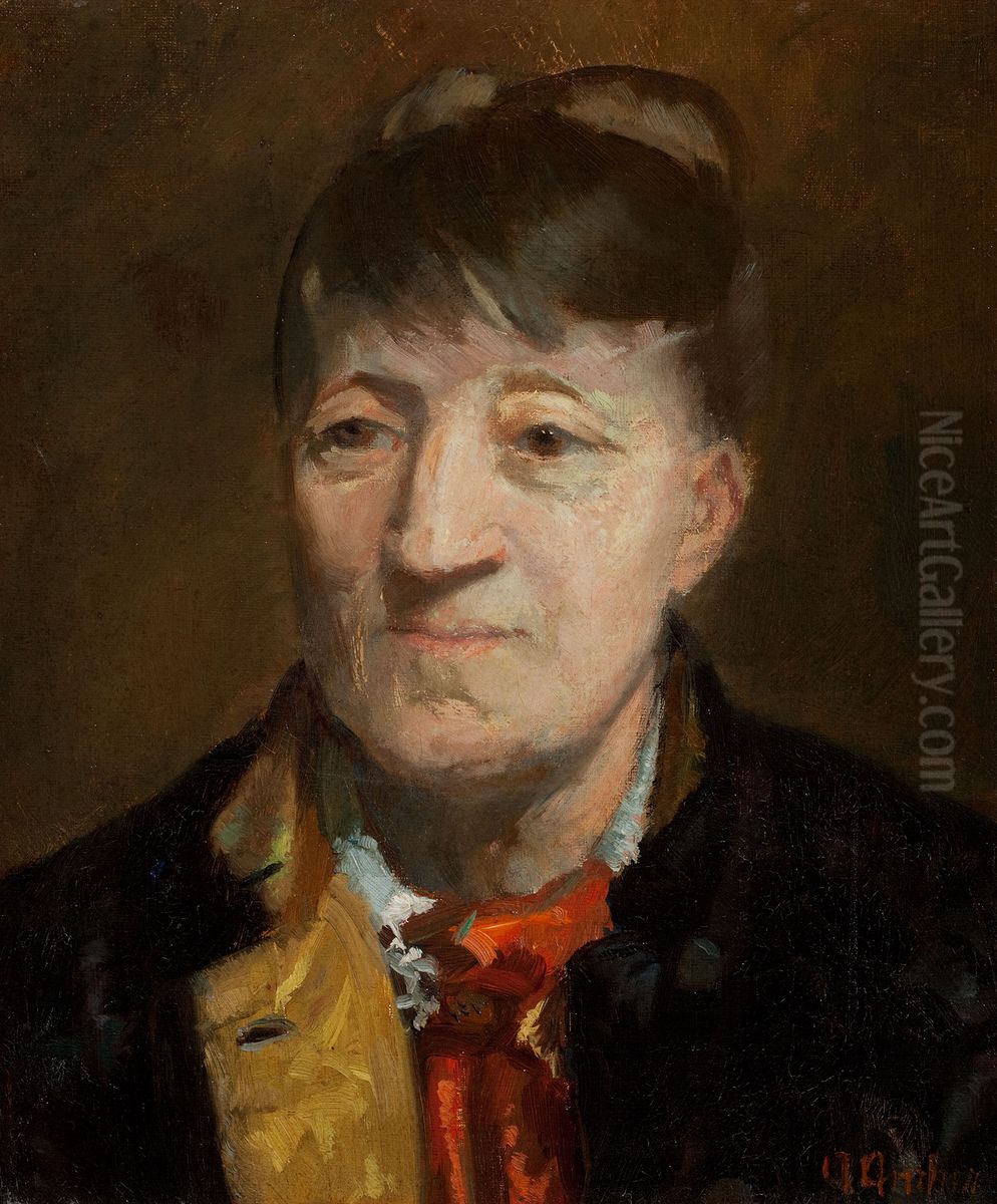 Portraet af den norske maler Kitty Kielland. Oil Painting by Anna Ancher