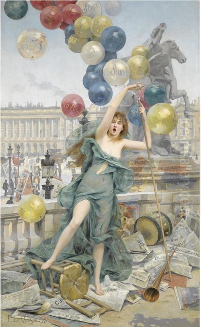 Allegorie de la Publicite Oil Painting by Fernand Le Quesne