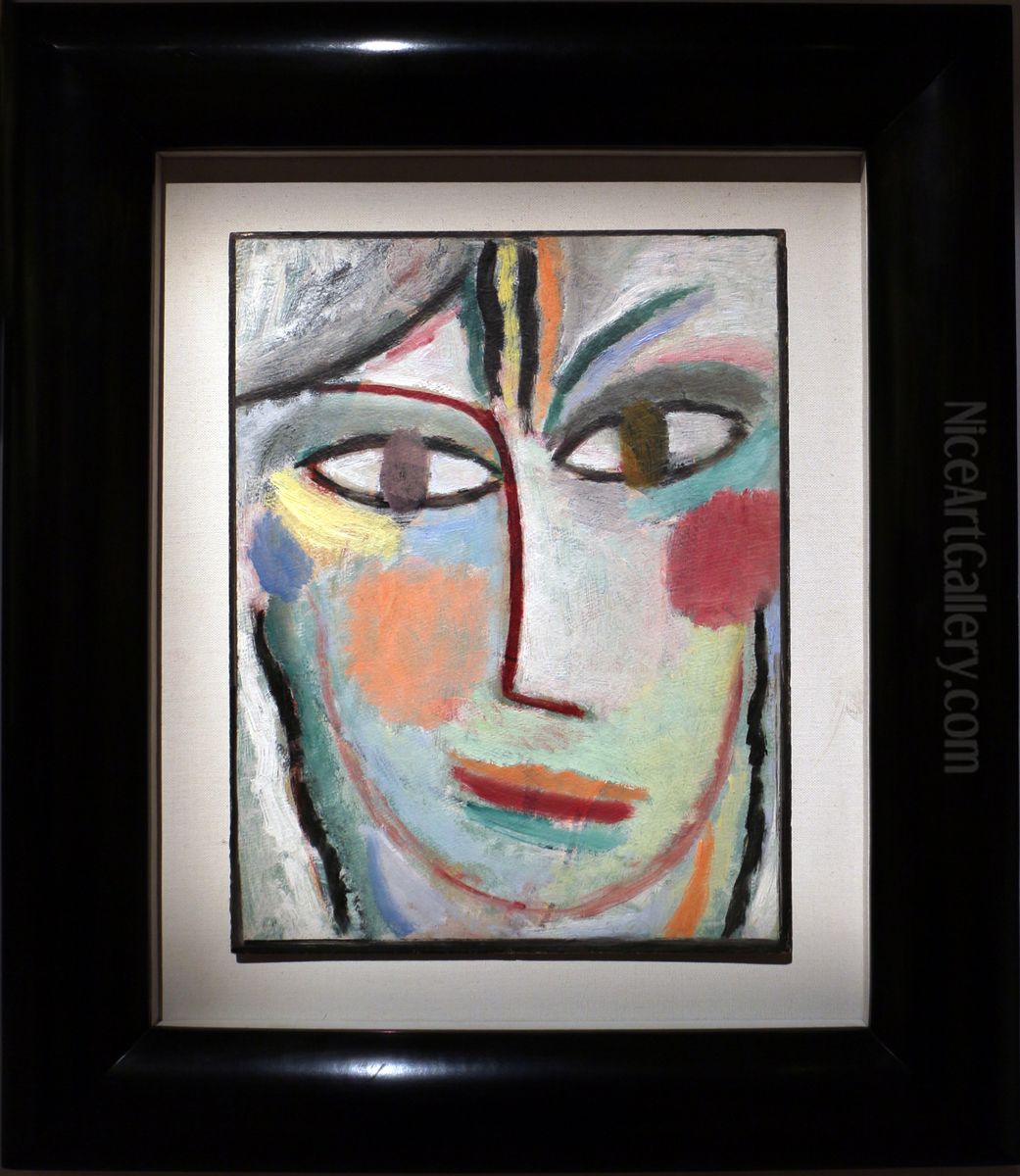 testa di donna femina Oil Painting by Alexei Jawlensky