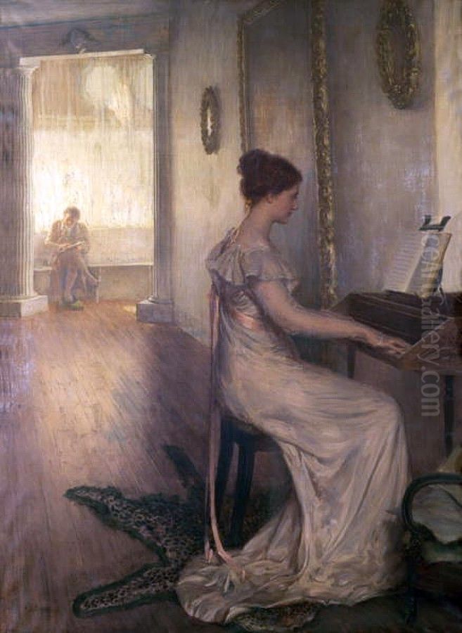 A Sonata of Beethoven Oil Painting by Alfred Edward Emslie
