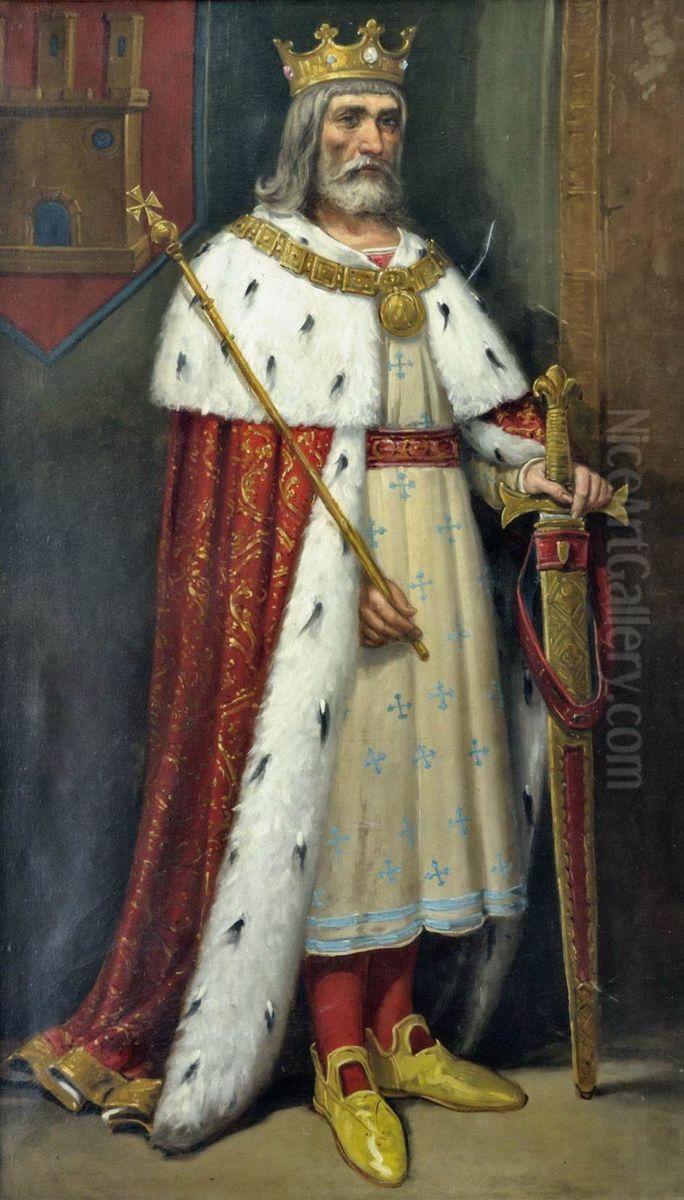 Alfonso VIII de Castilla Oil Painting by Jose Maria Rodriguez De Losada