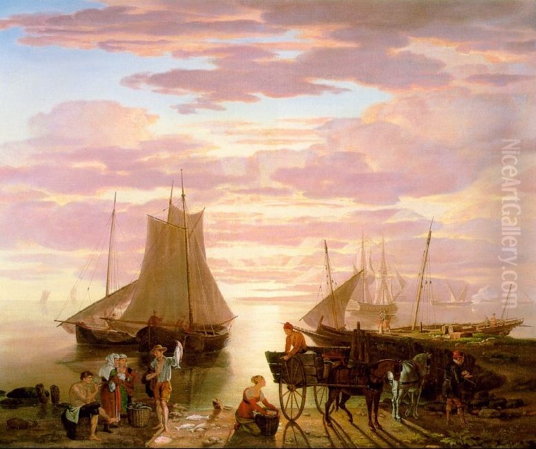 Coast Scene on the Mediterranean Oil Painting by Washington Allston