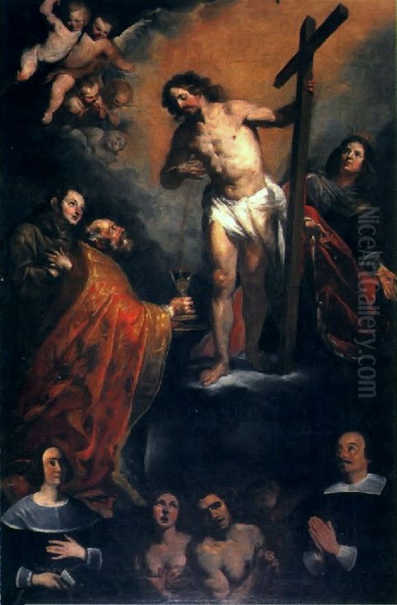 Apparition of Christ to Gregorius I Magnus Oil Painting by Orazio De Ferrari