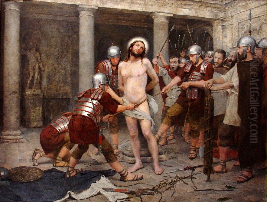 Flagellation of Christ Oil Painting by Belmiro de Almeida