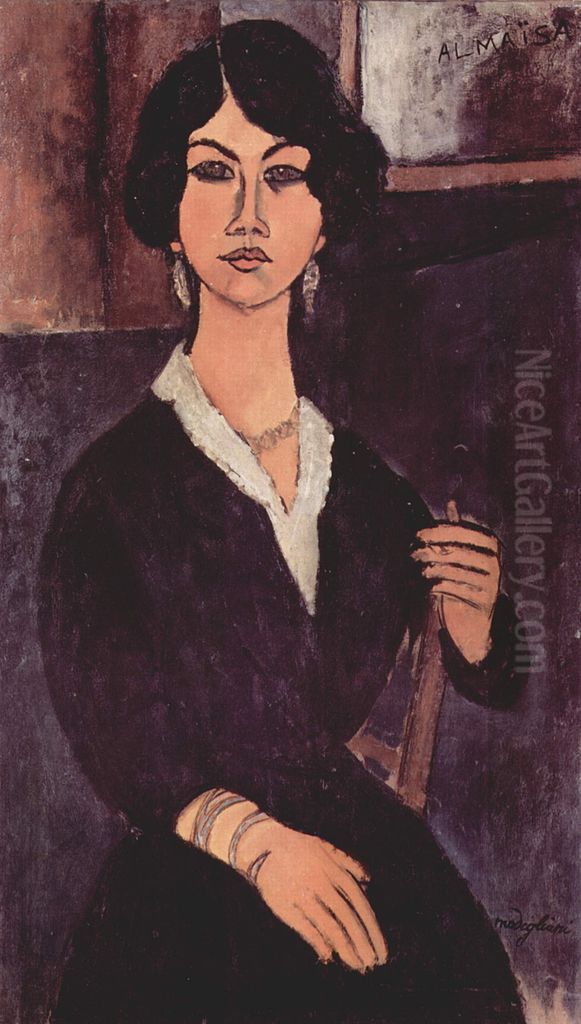 Almaiisa Seated Oil Painting by Amedeo Modigliani