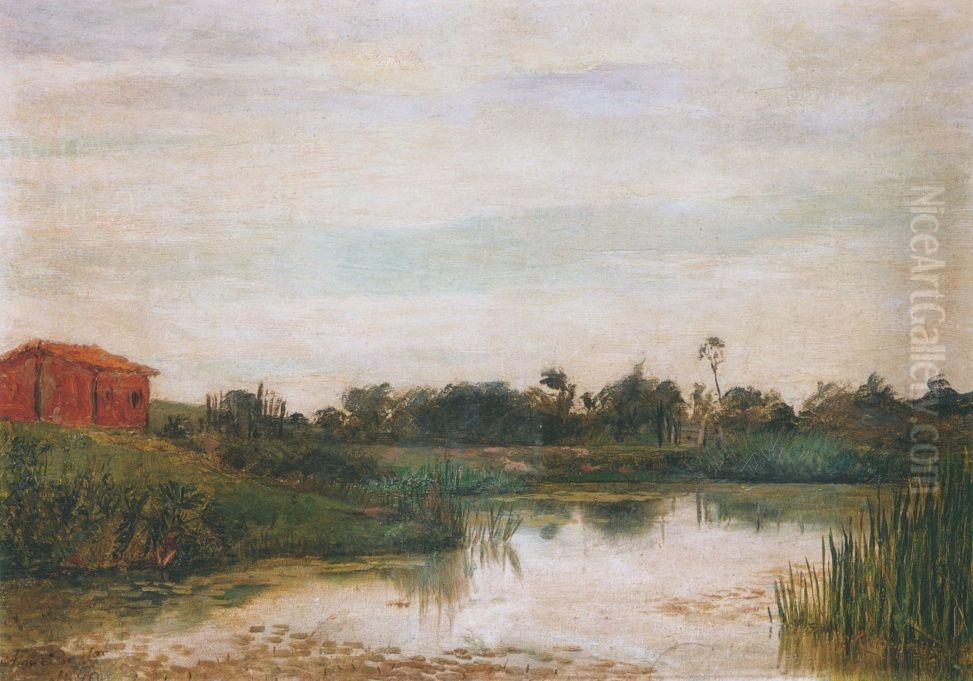 Paisagem Oil Painting by Jose Ferraz De Almeida Junior