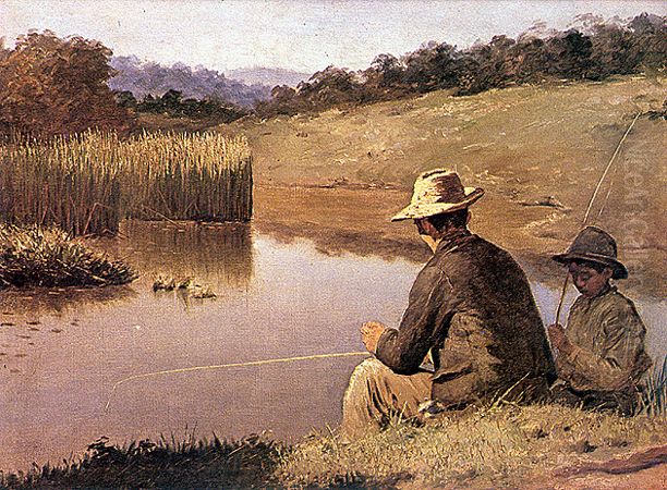Fishing Oil Painting by Jose Ferraz De Almeida Junior