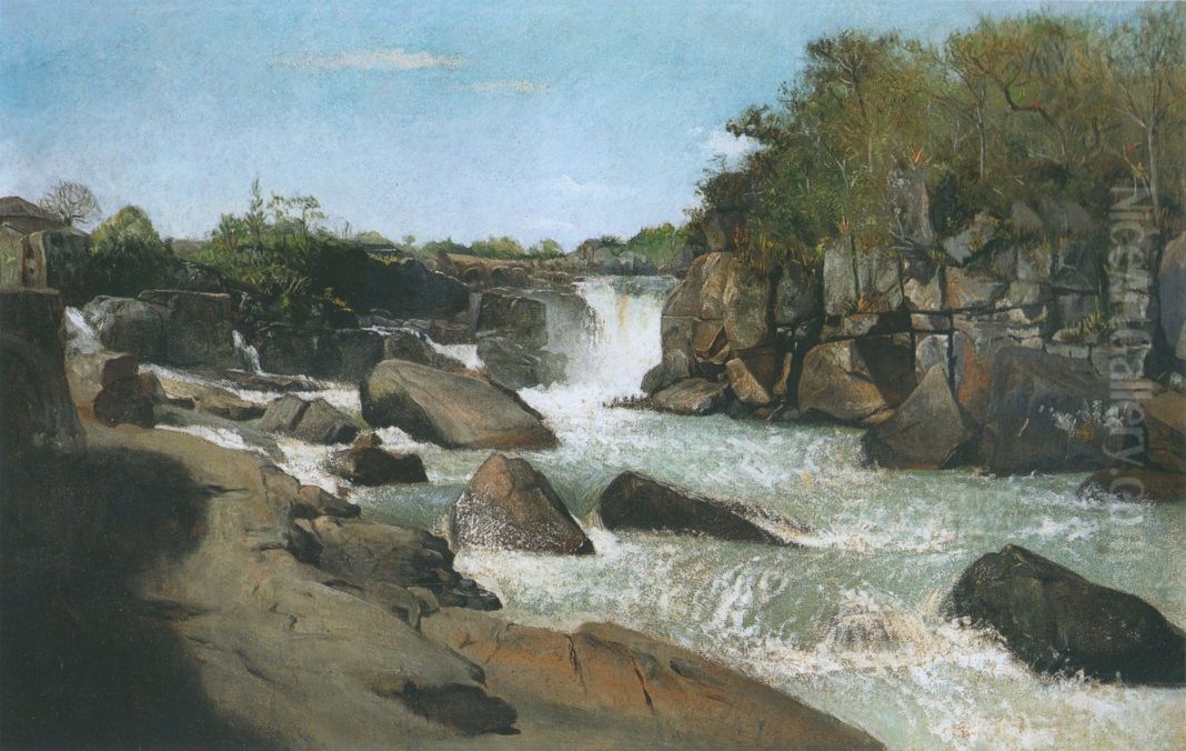 Salto de Itu Oil Painting by Jose Ferraz De Almeida Junior