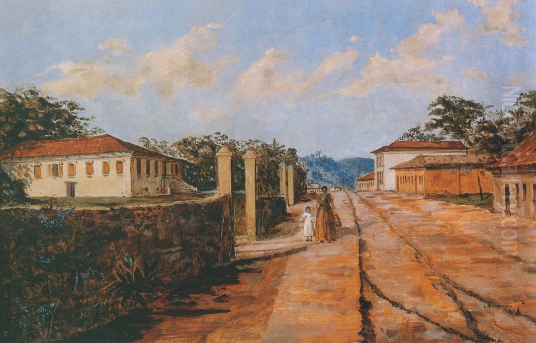 Rua de Sao Paulo Antigo (Rua da Consolacao no seculo XIX). Oil Painting by Jose Ferraz De Almeida Junior