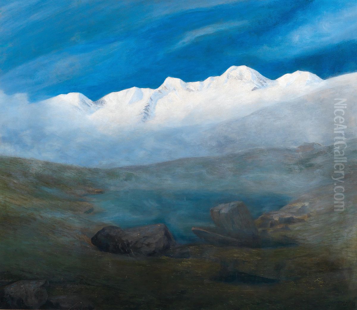 After Many Hours Oil Painting by Alois Hans Hubner