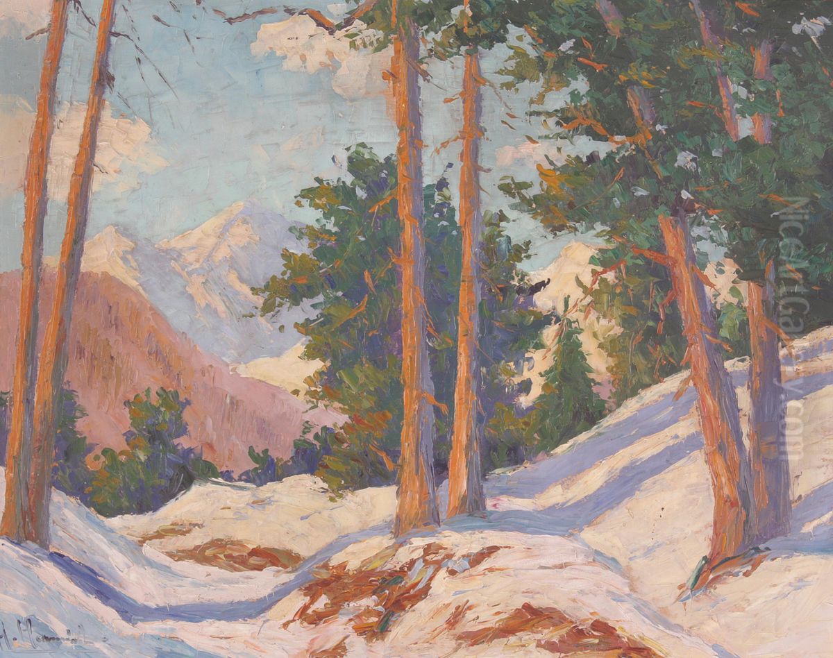 Sonniger Wintertag Oil Painting by Alois Hernick