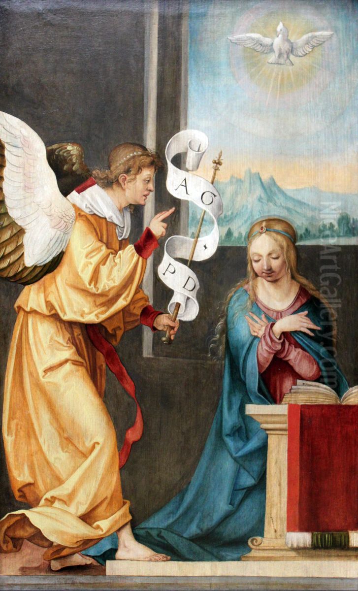 Verkundigung an Maria Oil Painting by Hans von Kulmbach
