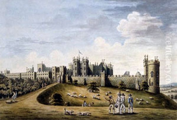 Alnwick Castle in Northumberland, England Oil Painting by unknown