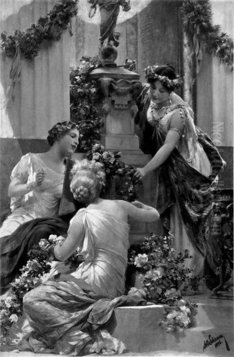 Vor dem Feste Oil Painting by Alois Hans Schram