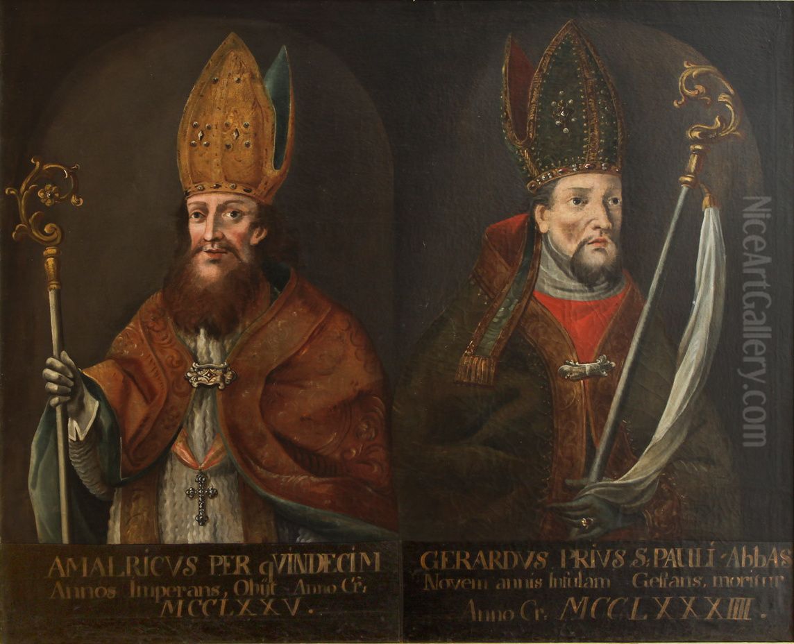 Almerich Grafendorf   and  Gerhard von Ennstal Oil Painting by unknown
