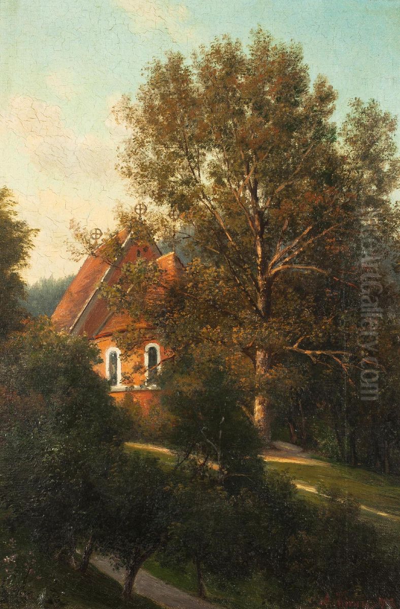 Anglican Church in Marianske Lazne Oil Painting by Alois Kirnig