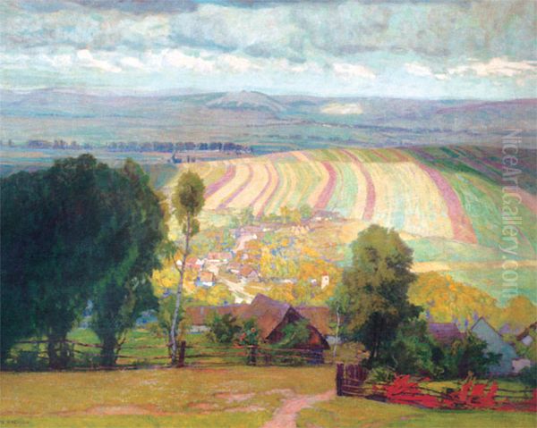 View to hill with chapel of Anthony of Padua Oil Painting by Alois Kalvoda
