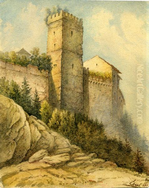 Obzidni stolp Oil Painting by Alojz Eberl