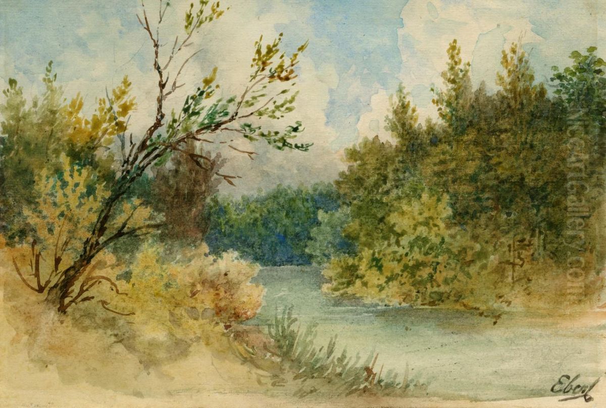 Ob Ledavi Oil Painting by Alojz Eberl