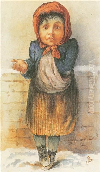 Sirotica Oil Painting by Alojz Eberl