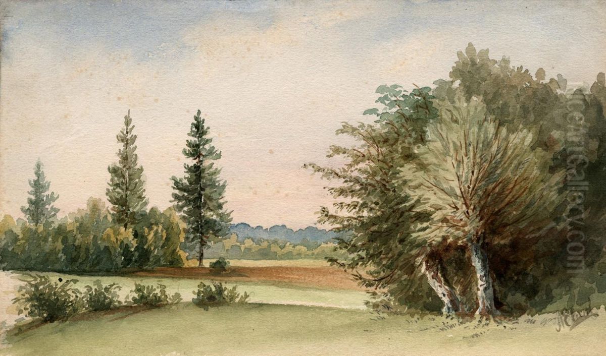 Pri Bakovcih Oil Painting by Alojz Eberl