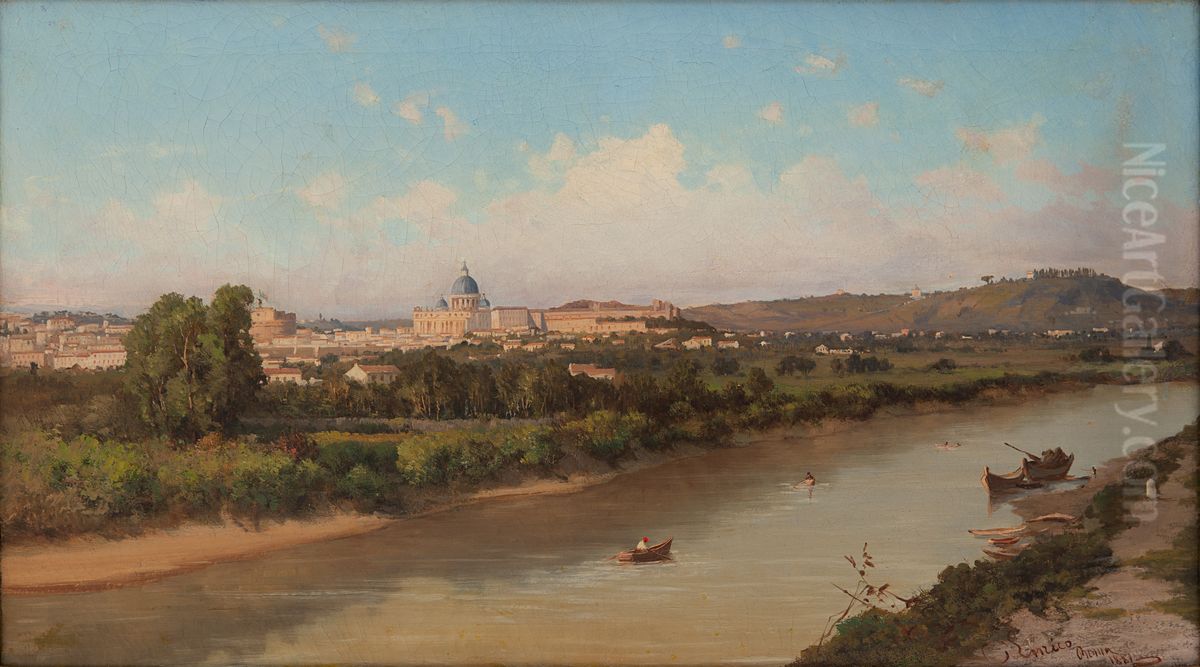 Lungo il Tevere Oil Painting by Enrico Coleman