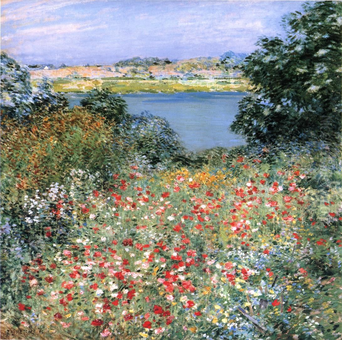 Poppy Garden Oil Painting by Willard Metcalf