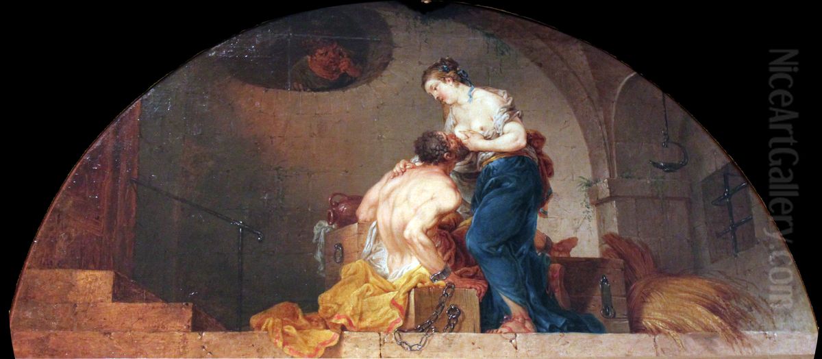 Cimon   and  Pero. Oil Painting by Januarius Zick