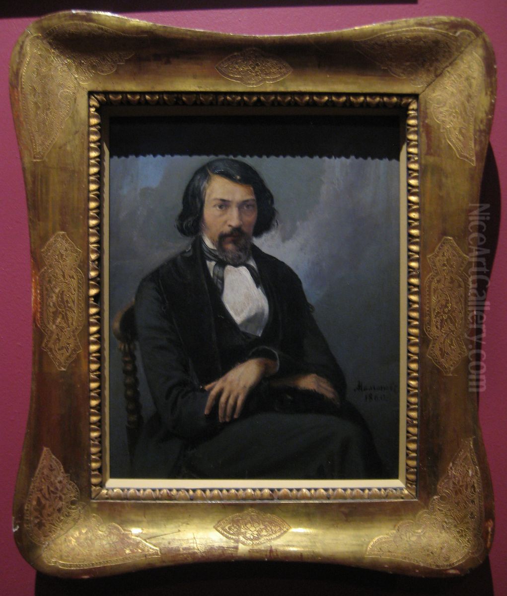 Alexey Khomyakov Oil Painting by Emmanuil Dmitriev-Mamonov